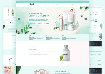 Cosmetics Website banner checkout cosmetics detail page homepage makup payment website