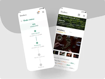Mobile UI - Smokers app design application branding cbd design ecommerce ecommerce app hemp interaction design minimal oil process ui uidesign ux uxdesign weed