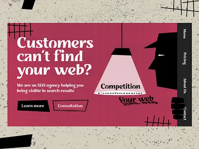 Retro style website for an SEO agency 50s 60s hero section landing page retro retro design search engine seo seo agency web design