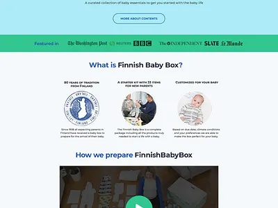 Finnish Baby Box design photoshop web design