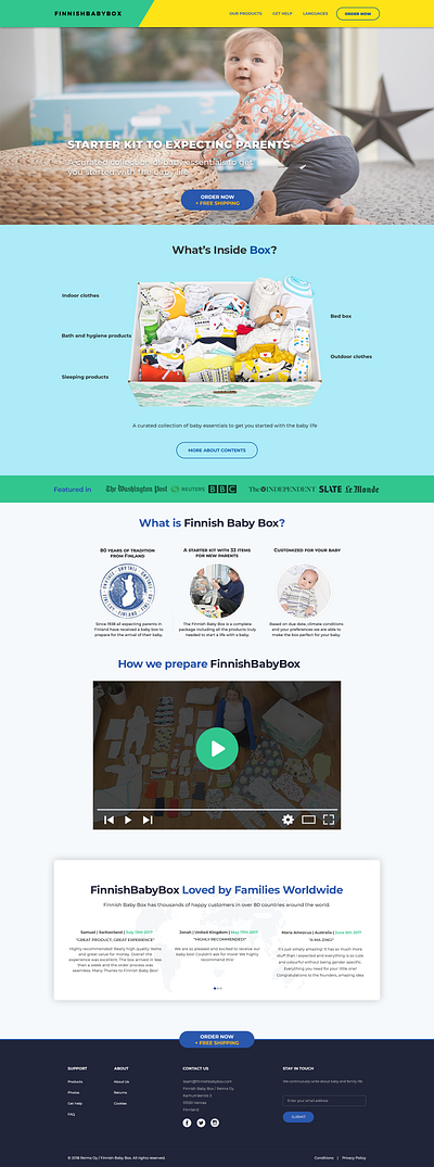 Finnish Baby Box design photoshop web design