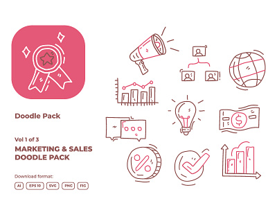 Business and marketing sales hand drawn doodle icon 01-03 campaign chart communication design development doodle email growth icon review seo signs
