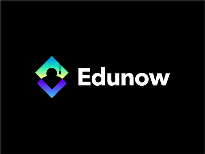 edu now akdesain branding course creative edu education education app education logo educational learn logo design minimal negative space school square
