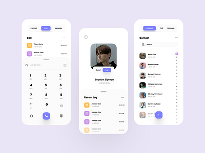 Clean Phone Book application design figma interface mobile app design phone app phone book ui ux