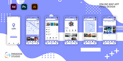 Online map app ui design adobe photoshop adobe xd app app design design fiverr fiverr design freelance illustrator logo map map ui ui ui ux uidesign uikits uiux upwork xd ui kit youtube