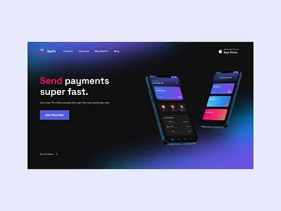 Payments - Hero Section finance fintech fintech app hero section landing motion principle productdesign uianimation