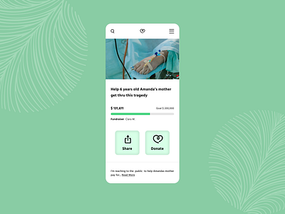 Daily UI 032 Crowdfunding Campaign app crowdfunding crowdfunding campaign daily ui dailyui donate figma fundraise mobile ui ui ui ux uidaily uidesign uiux ux uxdesign