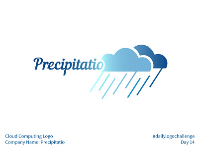 #dailylogochallenge - Day 14 blue cloud cloud computing clouds dailylogochallenge gradient logo logo design logo mark logotype precipitatio precipitation rain simple