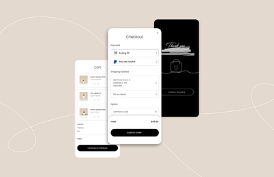 DAILY UI #002 | Checkout account app branding checkout confirmation credit card design earthtone fragrance graphic design line art mobile online shop order process simple skincare splashscreen ui ux