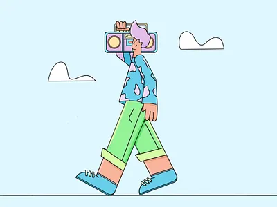 Boombox 2d art behance character character design character illustration characterdesign dribbble flat flat character flat design freelance illustrator illustration illustrator procreate procreate art vector