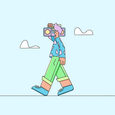 Boombox 2d art behance character character design character illustration characterdesign dribbble flat flat character flat design freelance illustrator illustration illustrator procreate procreate art vector