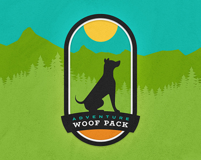 Adventure Woof Pack No. 2 adventure adventure dog adventure logo badge camping dog dog illustration dog logo exploring hiking logo logo design outdoor outdoor logo parks pup woof woof pack