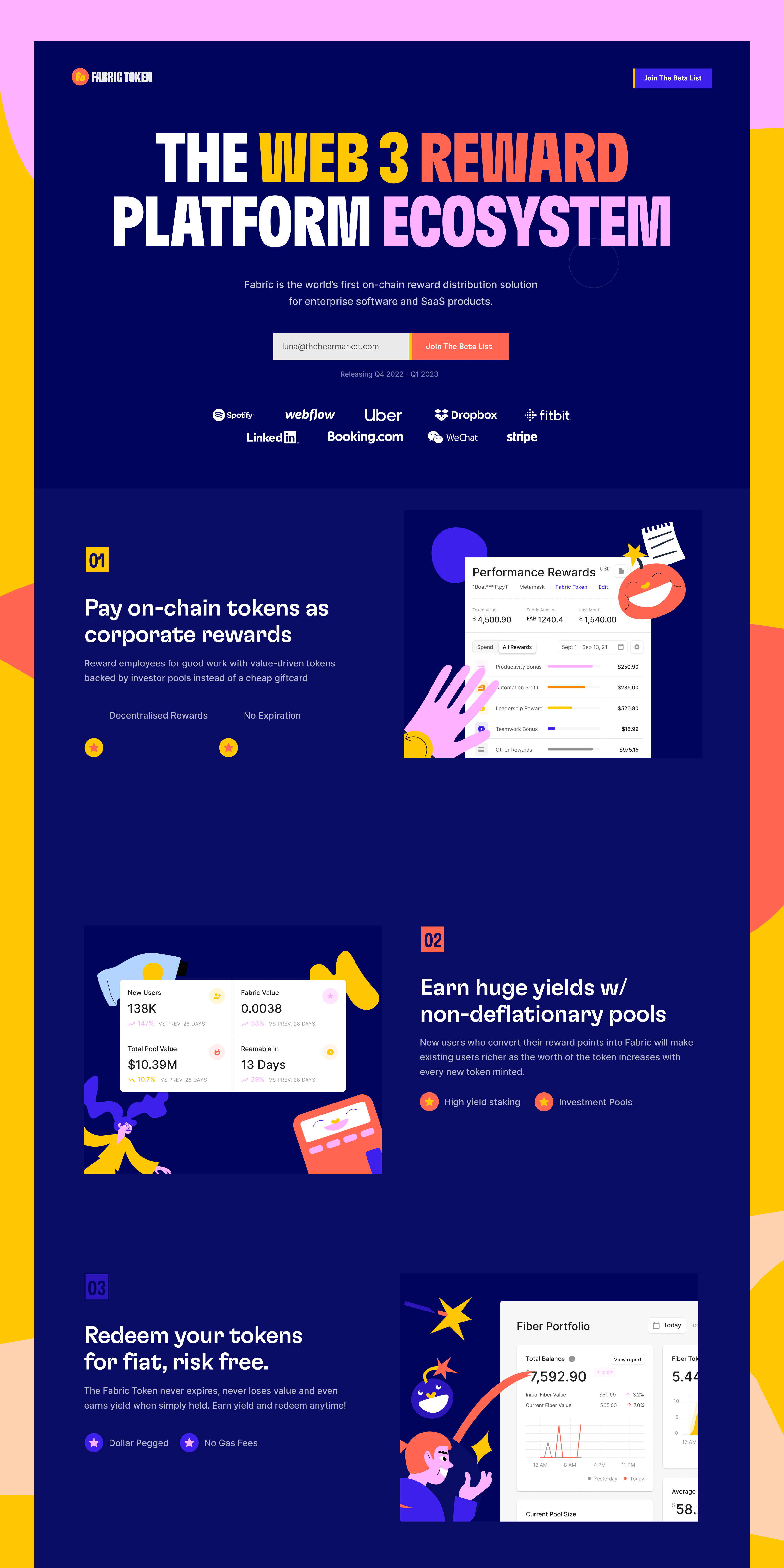 🎊 Fabric website redesign, and new art direction! branding crypto crypto website cryptocurrency design landing page nft nft website sprints ui ux web 3 web3 website webflow website