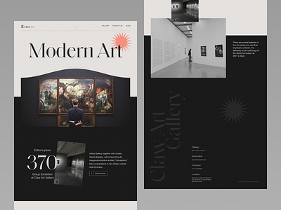 ClawArt - Art Exhibition Website art design digital exhibition design history landing page minimal minimalist product design typography ui ui design uiux ux uxdesign web web design website website design