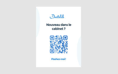 Doctolib chekin - QR code poster doctolib feature poster uxui