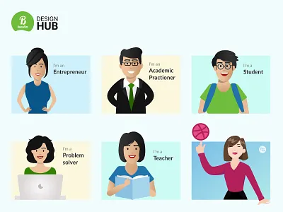 Bucsbin Character Illustration academic practioner illustration academic practioner illustration bucsbin character illustration designer entrepreneur illustration figma illustration illustrator professional attribute self portrait student illustration teacher illustration