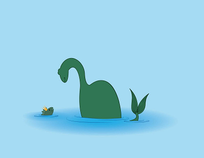 Plesiosauria design illustration minimal vector
