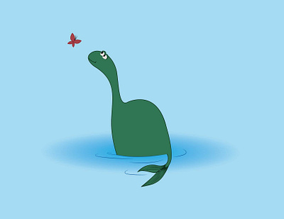 Plesiosauria design illustration minimal vector