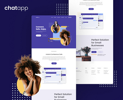 ChatApp Website - Landing Page figma ui ui design uidaily uidailychallenge uiux webdesign webdesigner websiteui