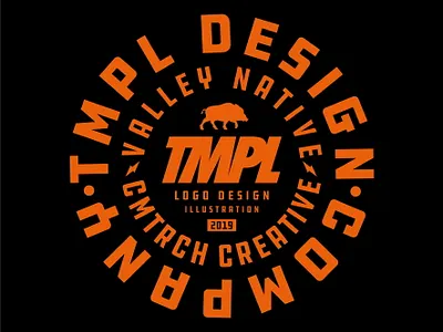 TMPL Design Co badge badge brand design draw drawing font graphic design identity illustrate illustration logo typeface wild boar
