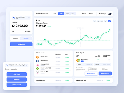 Crypto wallet app for stats (track your DeFi) crypto crypto uiux crypto wallet crypto wallet development cryptocurrency defi design designer flat ui ui design uiux ux vector