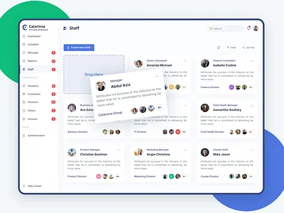 Catarinna CRM admin clean crm crm dashboard crm design dashboard design erp groups information list member product staff ui ux