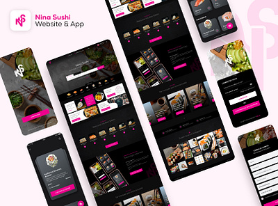 Nina Sushi App & Website Project foodie mobile app ui design ux design website xd