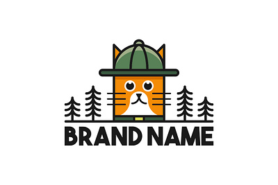 Adventure Cat Logo adventure animal branding cat design exclusive geometric illustration logo nature pet vector