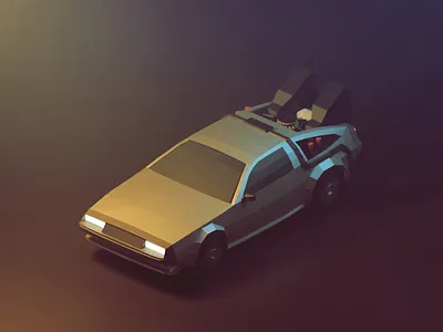 Delorean DMC-12 3d 3d art 3d illustration 3d modeling auto automobile b3d back to the future blender blender3dart car delorean delorean dmc 12 digital art low poly lowpoly lowpoly3d render