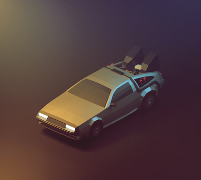 Delorean DMC-12 3d 3d art 3d illustration 3d modeling auto automobile b3d back to the future blender blender3dart car delorean delorean dmc 12 digital art low poly lowpoly lowpoly3d render