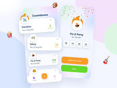 Countdown app animation app app design applace apple application apps apps design apps screen appstore clean design ios minimal mobile trending trendy ui ux vector