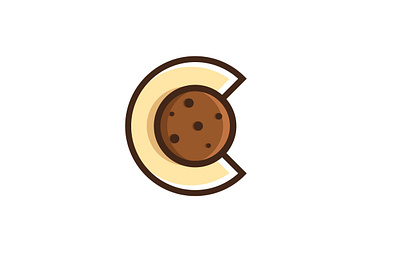 C Cookies Logo alphabet branding brown c cafe chip chocolate cook cookies design exclusive illustration letter logo snack vector