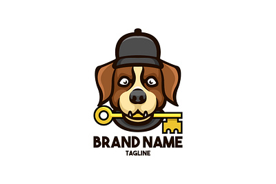 Dog Key Logo animal branding design dog estate exclusive guard illustration key logo pet secure security vector