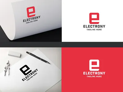 Electrony Letter E Logo ecommerce electron electronic hardware hi tech it letter machine media network networks pc software system tech techno technology web
