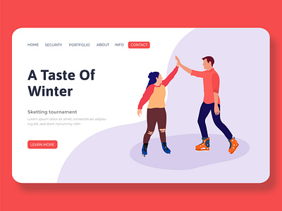 Outdoor skating landing page template artwork home illustration landing landing page design landingpage logo mdnaim61 navigation skate theme ui