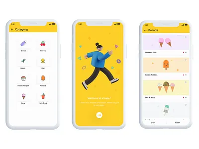 ice cream app ui screens 3d onboarding onboarding screen ui