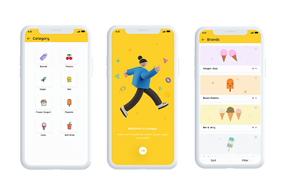 ice cream app ui screens 3d onboarding onboarding screen ui