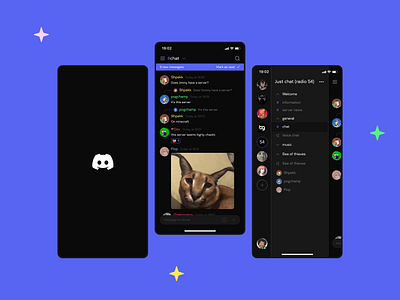 Discord app concept app concept dark dark mode design discord flat gaming gaming app mobile mobile app mobile design