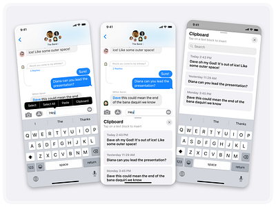 Apple iOS Clipboard Concept apple design clipboard concept ios ios app keyboard mobile mobile design