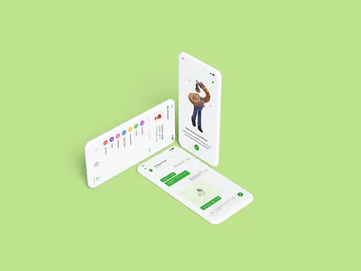 mobile app ui screens 3d app chat design message onboarding ui