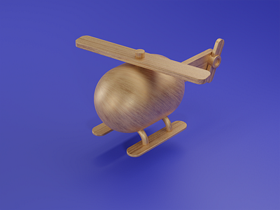 wooden helicopter 3d blender helicopter pbr uv wood