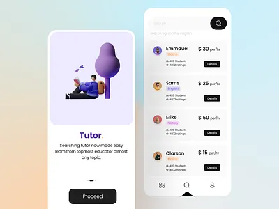 online tutor consultation app 2021 trends adobe xd clean ui design figma figmadesign online course teaching app tutor uidesign user interface ux design