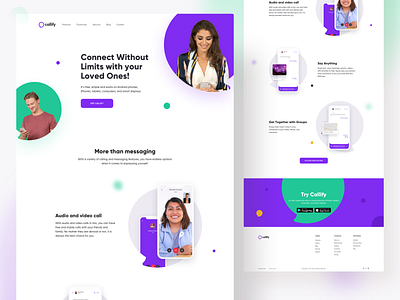Callify - Landing page app audio call design home page icon illustraion inspiration landing page mobile video video call web webdesign website