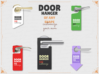 Door Hangers of any shape branding design designs door door hanger font gif gif animation hanger hangers hotel icon identity minimal outer type typography