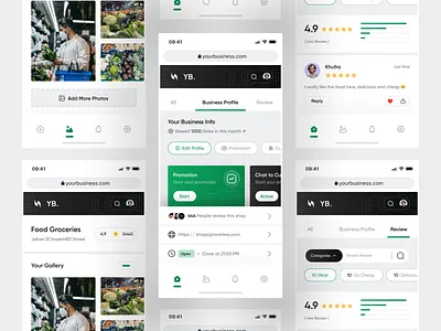 YB - Your Business Web App app business business app business profile card category clean detail page gallery homepage mobile mobile app modern rating review search ui user experience user interface ux