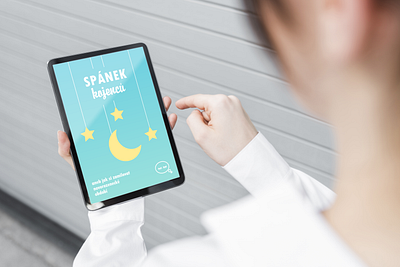 Spánek kojenců e-book title cover baby bedroom bedtime book branding czech design e book e books ebook ebook cover ebook design infant ipad moon sleep stars tablet title title design