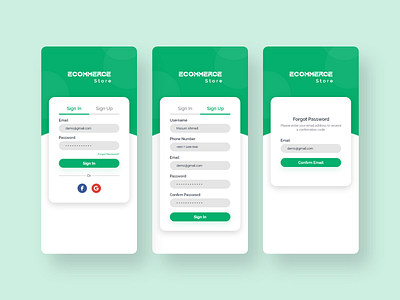 Ecommerce App Log In Screen app cart design ecommerce app design forgot password log in log in page log in screen minimal product shop shopping shopping app sign in signup trendy uiux