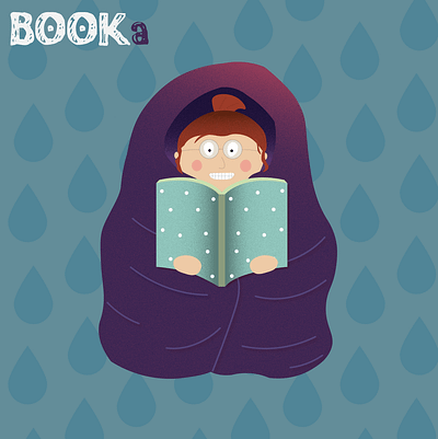 cocoon ai blanket book cartoon chill comfy cozy design girl illustration illustrator rainy reader vector