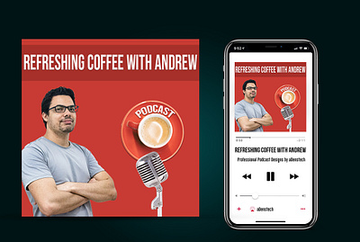 Coffee podcast Mockup podcast cover art