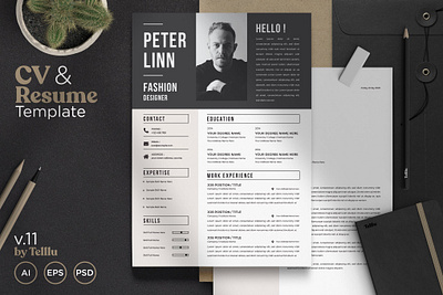Resume Template v.11 a4 adobe advertising branding catalog catalogue clean fashion indesign lookbook magazine minimalist modern print print design printable printing professional template us lettter